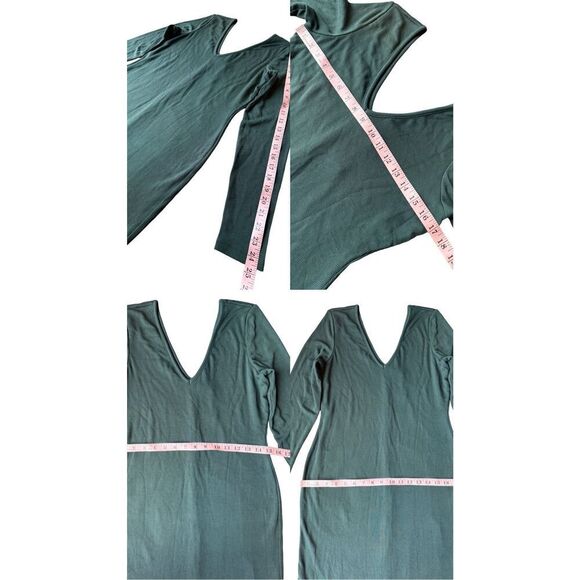 Marine Layer Lexi Rib V-Neck Maxi Dress In Green Gables - Picture 11 of 11